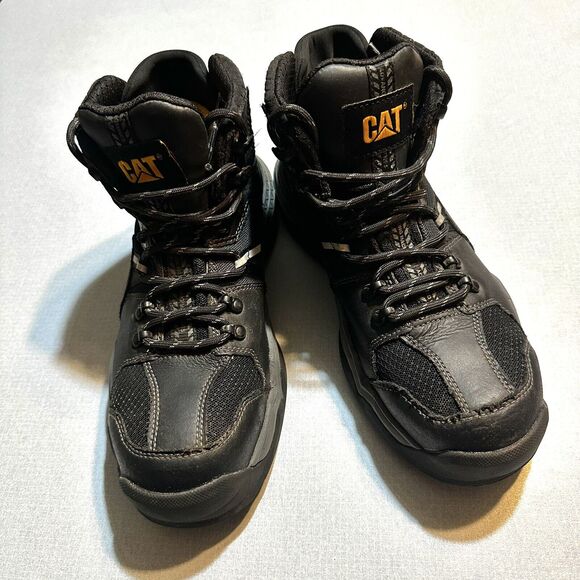 Cat Work Boots Waterproof Footwear Provoke Mid‎ Alloy Toe Men's Size 7 Black - Picture 2 of 16